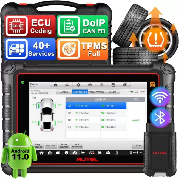 Autel Scanner MaxiPro MP900-TS, 2024 Android 11 ECU Coding Scan Tool, Newest TPMS Diagnostic Tool Upgraded of MP808S-TS/MS906TS, 40+ Services, Full System OBD2 Scanner Support CANFD/DoIP, Wi-Fi Print