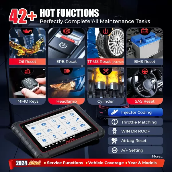 Autel MaxiPRO MP900E-KIT: 2024 Newest DoIP/CAN FD, 11 PCS OBD1 Cables, Upgraded of MP808S/MP808BT PRO/MP900, ECU Coding, 40+ Services, Active Test, FCA SGW