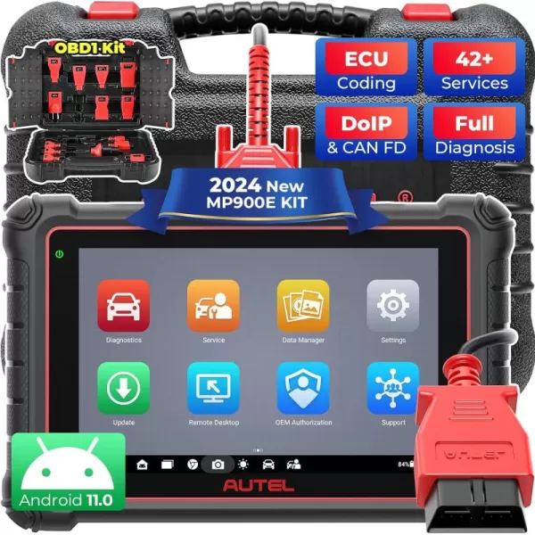 Autel MaxiPRO MP900E-KIT: 2024 Newest DoIP/CAN FD, 11 PCS OBD1 Cables, Upgraded of MP808S/MP808BT PRO/MP900, ECU Coding, 40+ Services, Active Test, FCA SGW