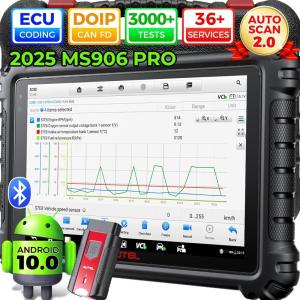 imageAutel MaxiSYS MS906 PRO Scanner 2025 MS906Pro 20 Same as MS906 MAX Up of MS906BT MP900BT MS908 OEECU Coding CAN FD DoIP 36 Reset Bidirectional 3K Test All Sys Auto Scan 20 FCA 100 OS
