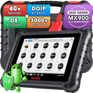 imageAutel MaxiCheck MX900 Scanner 2025 Bidirectional Diagnostic Scan Tool Same as MK900 8in Up of MaxiCOM MK808S MX808S MK808BT PRO MS906 CAN FD DoIP 3000 Active Tests 40 Services All Systems FCA