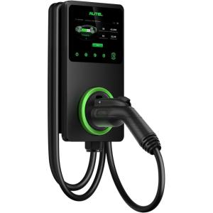 imageAutel Home Smart Electric Vehicle EV Charger 50 Amp Level 2 WiFi and Bluetooth Enabled EVSE 4G Touch Screen with inBody Holster and 25Foot Cable Black