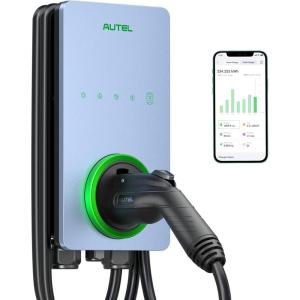 imageAutel Home Smart Electric Vehicle EV Charger up to 50Amp 240V IndoorOutdoor Car Charging Station with Level 2 WiFi and Bluetooth Enabled EVSE 25Foot CableDark GraySierra Blue