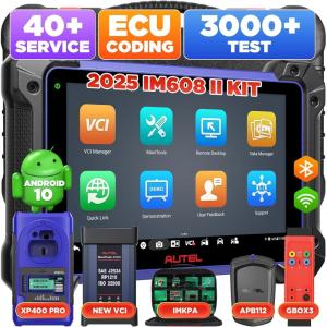 imageAutel MaxiIM IM608 Pro 2 2025 IM608 PRO II Scanner W XP400 PRO IMKPA GBOX3 APB112 1316 Bundle 40 Services 3000 Tests ECU Coding as Elite II pro Up of IM608 PRO IM508S PRO OS100 CANFD DoIPAutel IM608 Pro ii