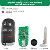 imageAutel IKEYCR5TPR Programmable 5Button Smart Key for Chrysler Dodge Green Plastic Fob Compatible with Passenger Car UltraLong Range 40m130ft 315415MHz Includes Rescue Blade