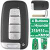 imageAutel IKEY Programmable Smart Key IKEYHY4TP Key CreationClone 315M415M 4 Buttons Blank Key OE Quality Key Fob Replacement for Hyundai Work with Autel MaxiIM KM100
