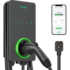 imageAutel Home Level 2 EV Charger up to 40Amp 240V IndoorOutdoor Fast Electric Vehicle Charging Station with Flexible 25Foot Cable NEMA 1450 Plug Dark Gray