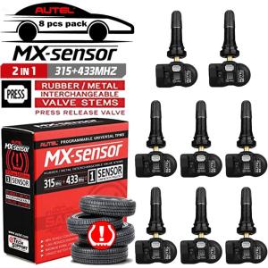 imageAutel MX Sensor Autel TPMS Sensor Set of 20 Programmable Sensors OELevel for Tire PressureTire Pressure 2 in 1 315MHz433MHz Pressin Programmable by TS508 TS408 TS508WF TS608 MS906TS MS906PROTSSensor Rubber 8pcs