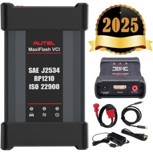 imageAutel MaxiFlash VCI Kit Bluetooth Vehicle Communication Interface ECU Programming SAE J2534 DPDU RP1210 CAN FD 4 CAN Channels ISO22900 Work with MaxiSYS MS909 MS909EV MS909CV MaxiCOM Ultra Lite