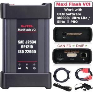 imageAutel MaxiFlash VCI Kit J2534 Reprogramming Tool J2534 PassThru ECU Programming Tool Support CAN FD 4 CAN Channels DoIP DPDU Autel Bluetooth VCI Works with PC MS909 MS909EV MS909CV