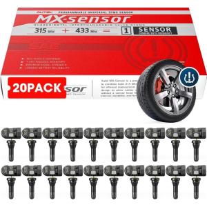 imageAutel TPMS Sensor 2in1 MXSensor 315Mhz433Mhz Bulk of 20 Tire Sensors Rubber Stem TPMS Sensors Programmable by Autel TS408S TS501 PRO TS508WF MK808STS TPMS RelearnActivate