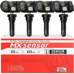 imageAutel TPMS Sensors MXSensor 315MHzampamp433MHz 2in1 TPMS Sensor Pressin Tire Pressure Monitoring System Sensor Cloneable Wireless Programming Replace 98 of OE Sensor SAE Strandard J1205J1206 Rubber