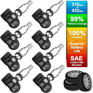 imageAutel TPMS Sensors Programmable Mx Sensor for Tire Pressure 315MHz  433MHz Pressin OELevel8pcs Metal valves Programmed by TS508 TS408 TS508WF TS608 TS900 MS906TS ITS600 PRO MS906PROTS