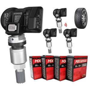 imageAutel TPMS Sensors Set of 4 Programmable Mx Sensor for Tire Pressure315MHz  433MHz Pressin OELevelMetal valves Programmed by TS408S TS508WF TS601 TS900 MS906TS ITS600