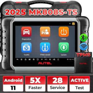 imageAutel MaxiCOM MK808STS Bidirectional Scanner 2025 Allinone TPMS Tool of MaxiCheck MX808STS MK808 BT Pro TS608 with TPMS Programming Relearn 28 Service Active Test Android 11 FCA Autoauth