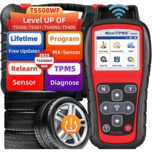 imageAutel MaxiTPMS TS508WF TPMS Relearn Tool Upgrade of TS508  TS408 TPMS Tool ActivateRelearn All Sensors Program Autel Sensors TPMS ResetDiagnosis ReadClear TPMS Code Free Lifetime UpdateTS508WF