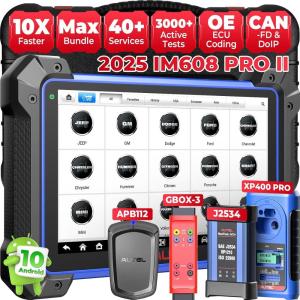 imageAutel IM608 PRO II IM608 PRO 2 2025 Up of IM508S PRO IM608S Auto Scanner with XP400 PRO IMKPA GBOX3 APB112 4 Bundles OE ECU Coding as Elite II Pro Ultra 3000 Tests 40Reset 4128G CAN FD DoIP