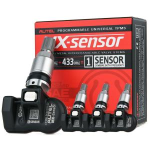 imageAutel MaxiTPMS 315MHz433MHz 2 in 1 with TPMS Tool MXSensor Programmable fit Tire Pressure Monitoring OEM TPMS Sensors Pressin Metal ValvesPack of 4PC SensorsMetal4Sensor
