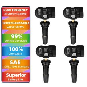 imageAutel TPMS Sensors Programmable Mx Sensor for Tire Pressure 4pcs Pack Rubber Stem 315433MHz TPMS Sensors Universal Tire Sensor Programmed by TPMS Tool TS401 TS408 TS508 TS508WF TS608 TS900 MK808TS