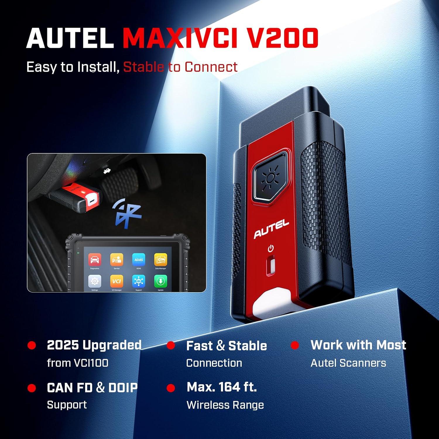 imageAutel MaxiVCI V200 VCI200 Wireless Dongle 2025 VCI 200 OBD2 Connector 20 of VCI100 V100 Adapter Car Communication Interface for MaxiSys MS906 Pro MS906 ProTS S906 MAX KM100 BT608 BT609 ITS600 etc