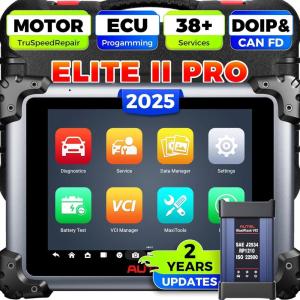 imageAutel MaxiSys Elite II Pro Scanner 2025 2 Years Free Update Elite 2 Pro J2534 Reprogramming Tool as Ultra MS909 MS919 Up of MS908SP II MK908P II Motor TruSpeed 45 Resets CAN FD DoIP 3K Test
