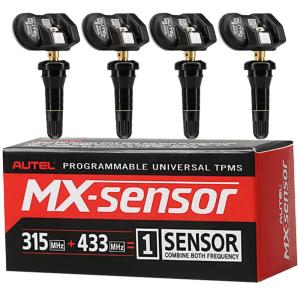 imageAutel TPMS Sensors 4 Pack MXSensors 315433 mhz Dual Frequency Universal TPMS Sensor Replacement for 99 Vehicles Programmable by Autel TPMS Tool Rubber Valve4