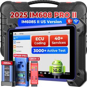 imageAutel Scanner MaxiIM IM608 PRO 2 2025 IM608 PRO II Automotive Diagnostic Tool with XP400 PRO GBOX3 Up of IM508S PROIM608 ECU Coding as Elite II Pro 3000 Tests 40 Reset OS10 4128GB CAN FD DoIP