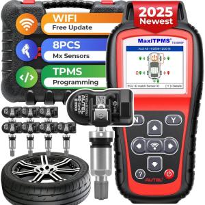 imageAutel MaxiTPMS TS508WF Kit 2025 TPMS Programming Tool with 8PCS 315 433MHz Sensors 229 WiFi Ver of TS508 TS501 Pro TS408s RelearnActivate All TPMS Sensor TPMS Reset Lifetime Free Update