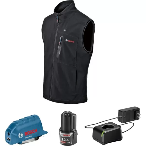 BOSCH GHJ12V-20XLN12 12V Max Heated Jacket Kit with Portable Power Adapter - Size XLarge