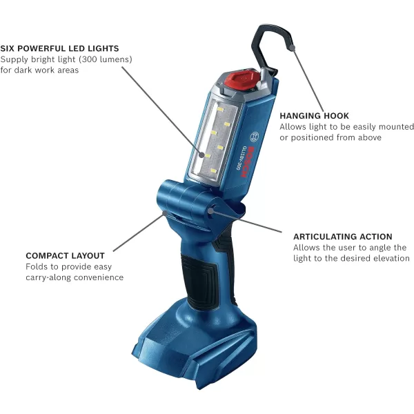 BOSCH GLI18V-4000CN 18V Lithium-Ion Bluetooth Connected 4,000 Lumens LED Floodlight , Black