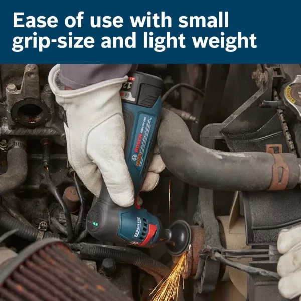 BOSCH GWG12V-20SB23 12V Max Brushless 1/4 In. Right Angle Die Grinder Kit with  3.0 Ah Batteries