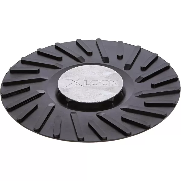 BOSCH MGX0450 4-1/2 In. X-LOCK Backing Pad with X-LOCK Clip - Medium Hardness, Use with Fiber Discs, for Applications in Metal Surface Finishing, Weld Blending, Rust Removal, Black