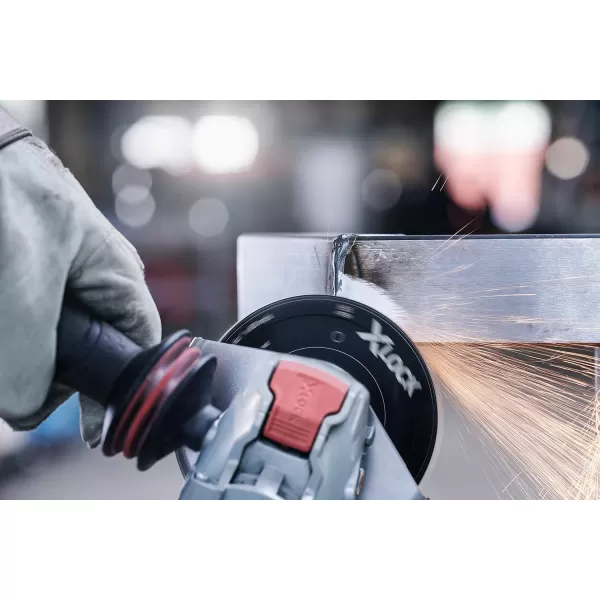 BOSCH MGX0450 4-1/2 In. X-LOCK Backing Pad with X-LOCK Clip - Medium Hardness, Use with Fiber Discs, for Applications in Metal Surface Finishing, Weld Blending, Rust Removal, Black