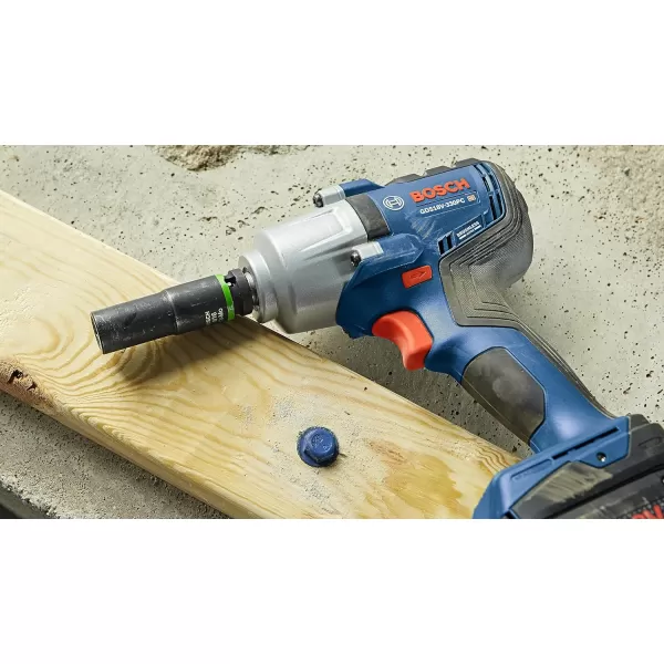 BOSCH GDS18V-330CN 18V Brushless Connected-Ready 1/2 In. Mid-Torque Impact Wrench with Friction Ring and Thru-Hole  18V 4 Ah Batteries)