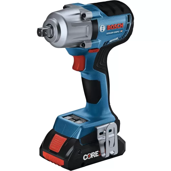 BOSCH GDS18V-330CN 18V Brushless Connected-Ready 1/2 In. Mid-Torque Impact Wrench with Friction Ring and Thru-Hole  18V 4 Ah Batteries)