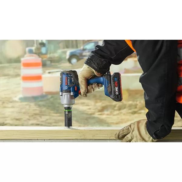 BOSCH GDS18V-330CN 18V Brushless Connected-Ready 1/2 In. Mid-Torque Impact Wrench with Friction Ring and Thru-Hole  18V 4 Ah Batteries)