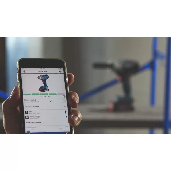 BOSCH GDS18V-330CN 18V Brushless Connected-Ready 1/2 In. Mid-Torque Impact Wrench with Friction Ring and Thru-Hole 