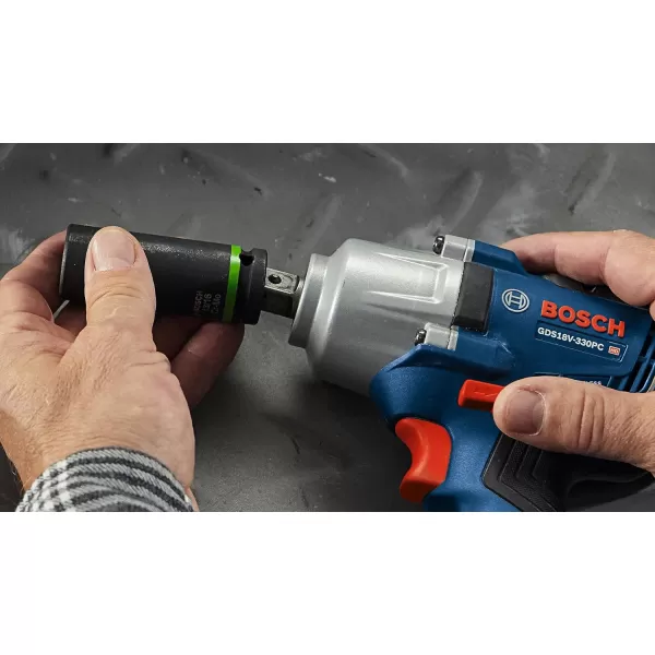 BOSCH GDS18V-330CN 18V Brushless Connected-Ready 1/2 In. Mid-Torque Impact Wrench with Friction Ring and Thru-Hole 