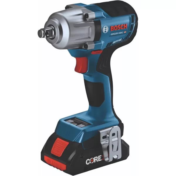BOSCH GDS18V-330CN 18V Brushless Connected-Ready 1/2 In. Mid-Torque Impact Wrench with Friction Ring and Thru-Hole 