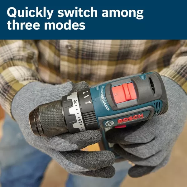 BOSCH GSB18V-800CB24 1/2 In. Brushless Connected-Ready Hammer Drill/Driver Kit with  CORE18V® 4 Ah Advanced Power Battery