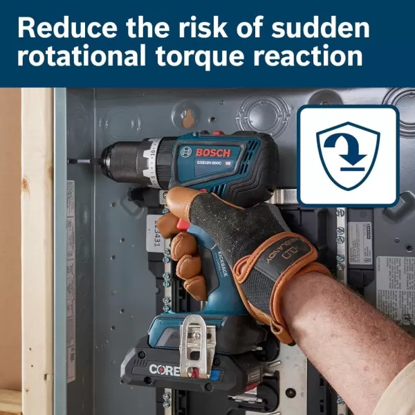 BOSCH GSB18V-800CB24 1/2 In. Brushless Connected-Ready Hammer Drill/Driver Kit with  CORE18V® 4 Ah Advanced Power Battery