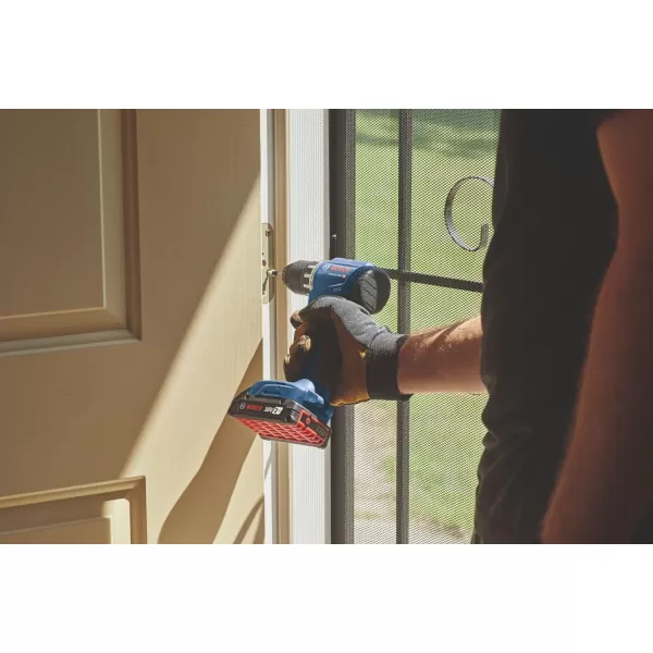 BOSCH GSR18V-400B12 18V Compact Brushless 1/2 In. Drill/Driver Kit with  2.0 Ah SlimPack Battery 2.0 Ah Batteries)