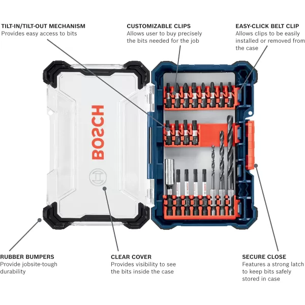BOSCH SDMS48 48-Piece Assorted Impact Tough Screwdriving Custom Case System Set for Screwdriving Applications