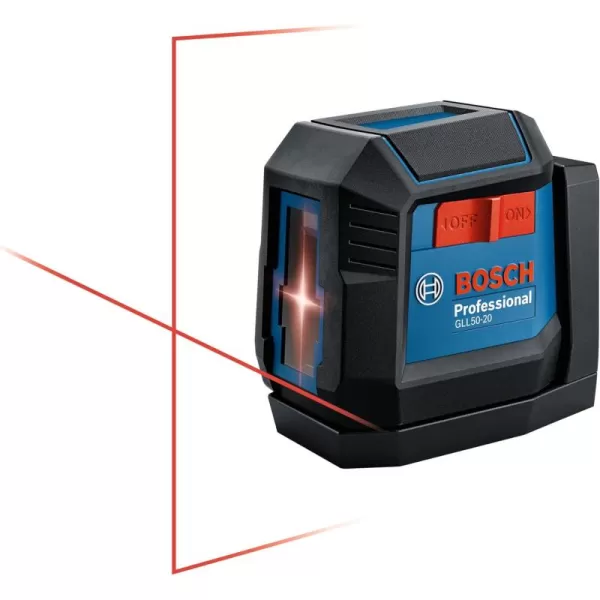 BOSCH GLL50-20 Cross Line Laser, Self Leveling, 50ft Range and Magnetic Laser Mount