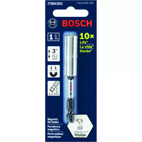 BOSCH ITBH301 1-Piece 3 In. Impact Tough Magnetic Bit Holder