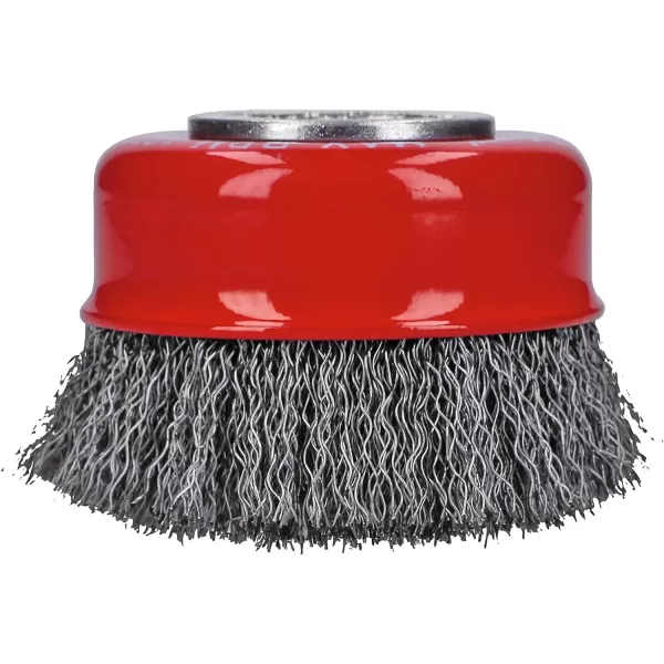 BOSCH WBX418 4-1/2 In. X-LOCK Arbor Tempered Steel Crimped Wire Wheel For Applications in De-burring, Removing Oxides, Flash Removal, Edge Blending