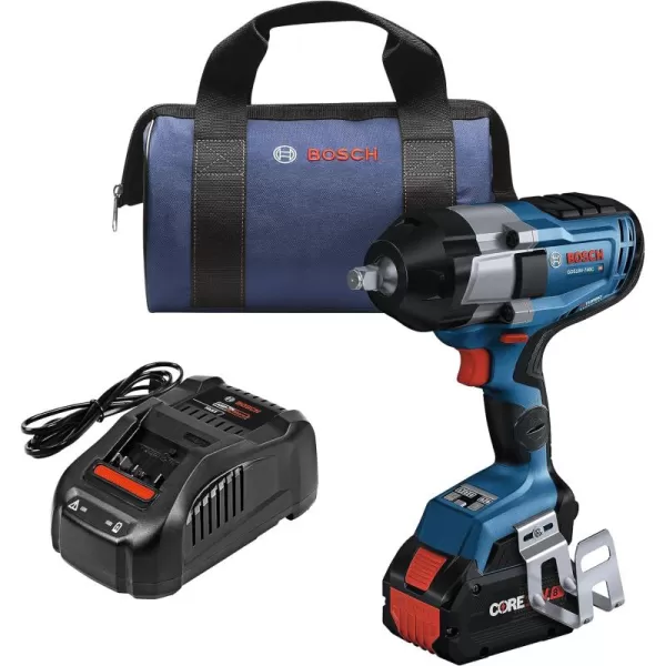 Bosch GDS18V-740CB14-RT 18V PROFACTOR Brushless Lithium-Ion 1/2 in. Cordless Connected-Ready Impact Wrench Kit with Friction Ring  