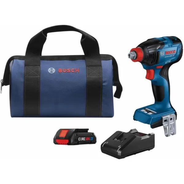 Bosch GDX18V-1860CB15-RT 18V Freak Brushless Lithium-Ion 1/4 in. and 1/2 in. Cordless Connected-Ready Impact Driver Kit  