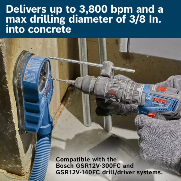 BOSCH GSR12V-300FCB22 12V Max EC Brushless Flexiclick 5-In-1 Drill/Driver System with  2.0 Ah Batteries and BOSCH GFA12-H SDS-plus® Rotary Hammer Attachment