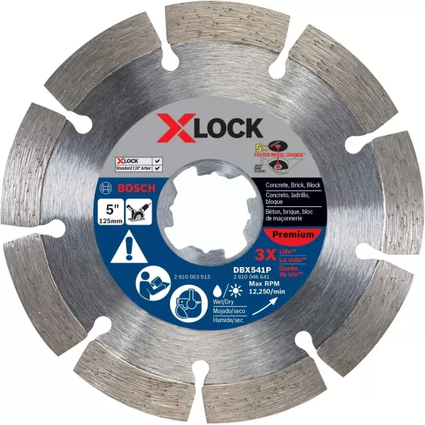 BOSCH DBX641S 6 In. X-LOCK Segmented Rim Diamond Blade Compatible with 7/8 In. Arbor for Application in Pavers, Soft Brick, Block